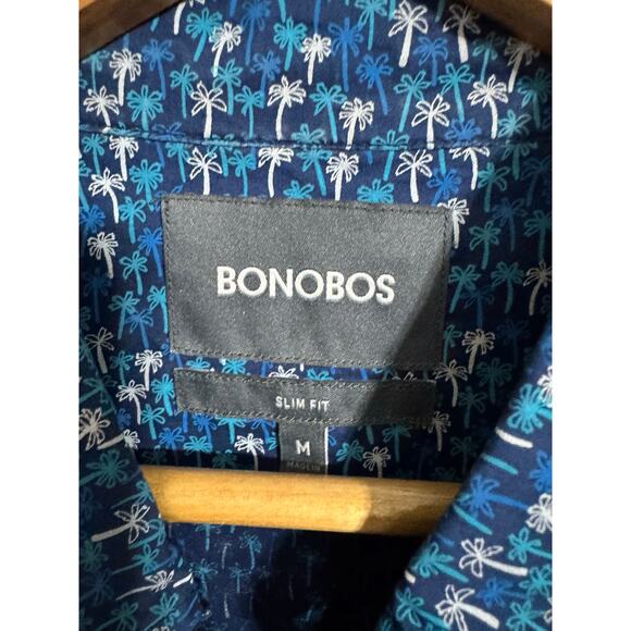 BONOBOS Palm Tree Button Up Medium - Picture 2 of 4
